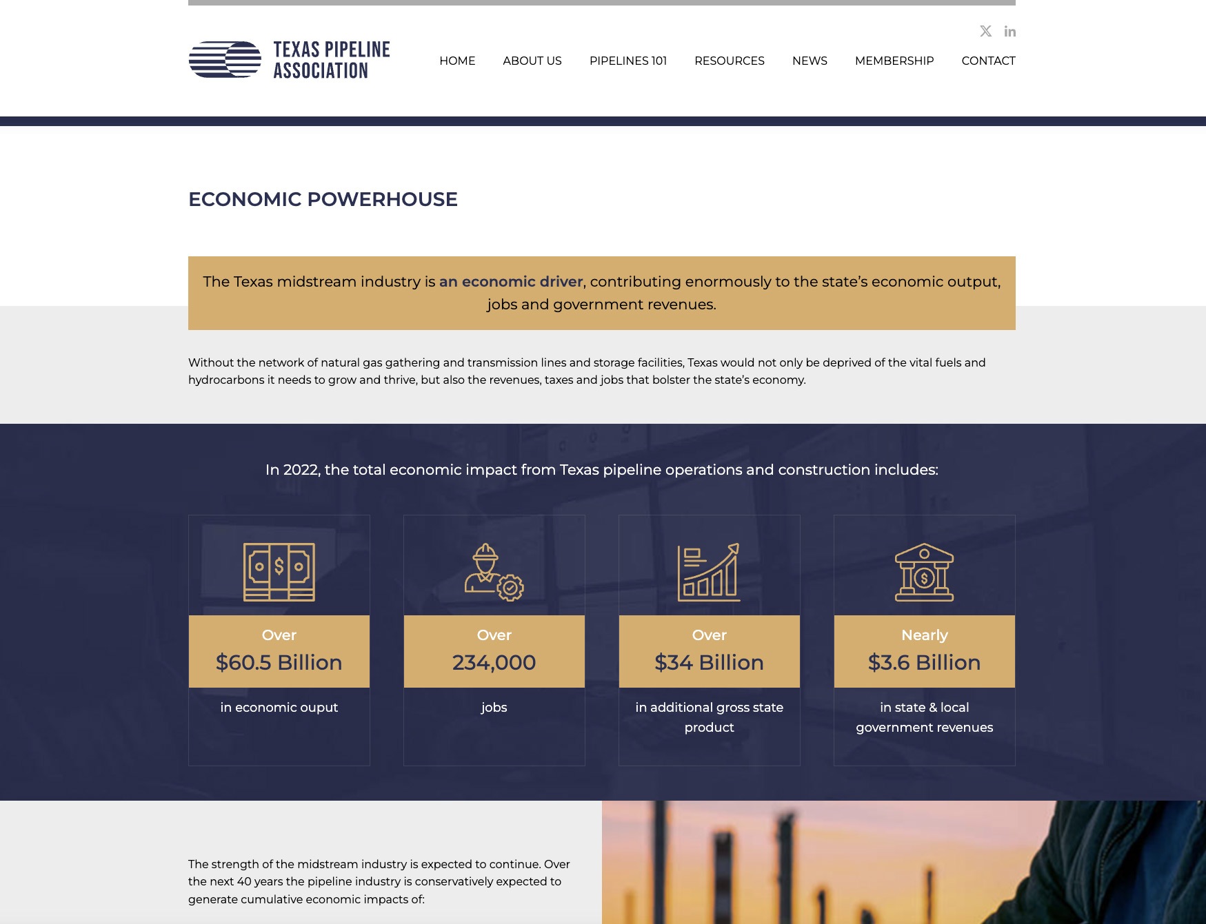 Texas Pipeline Association — custom WordPress website by Bound By