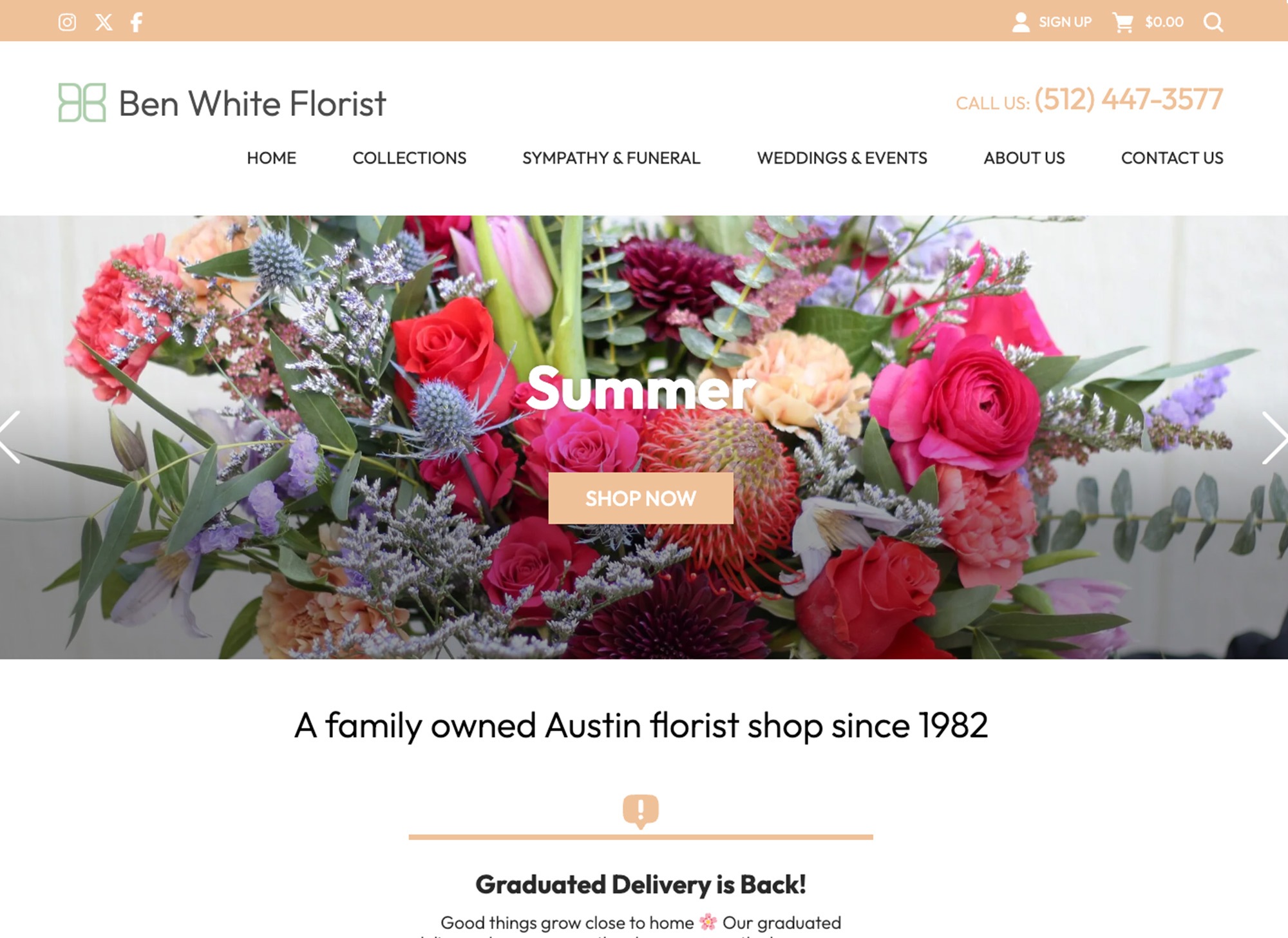 Ben White Florist — custom WordPress WooCommerce website by Bound By
