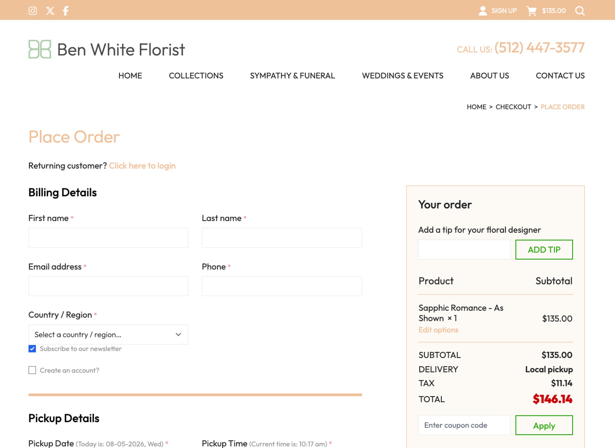 Ben White Florist — custom WordPress WooCommerce website by Bound By