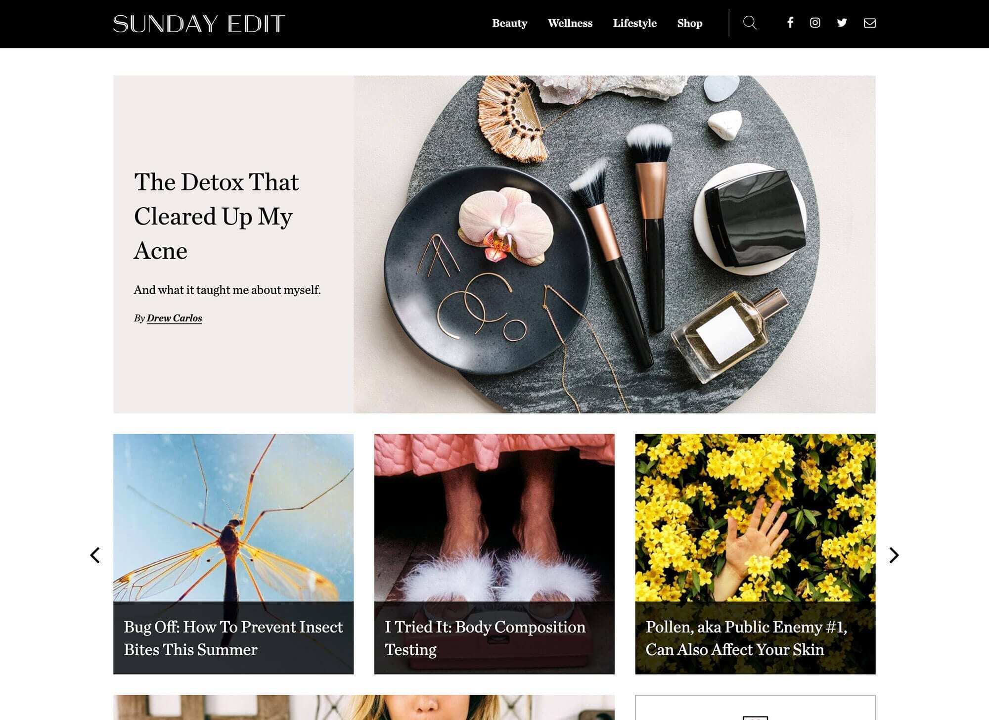 The Sunday Edit — custom WordPress website by Bound By