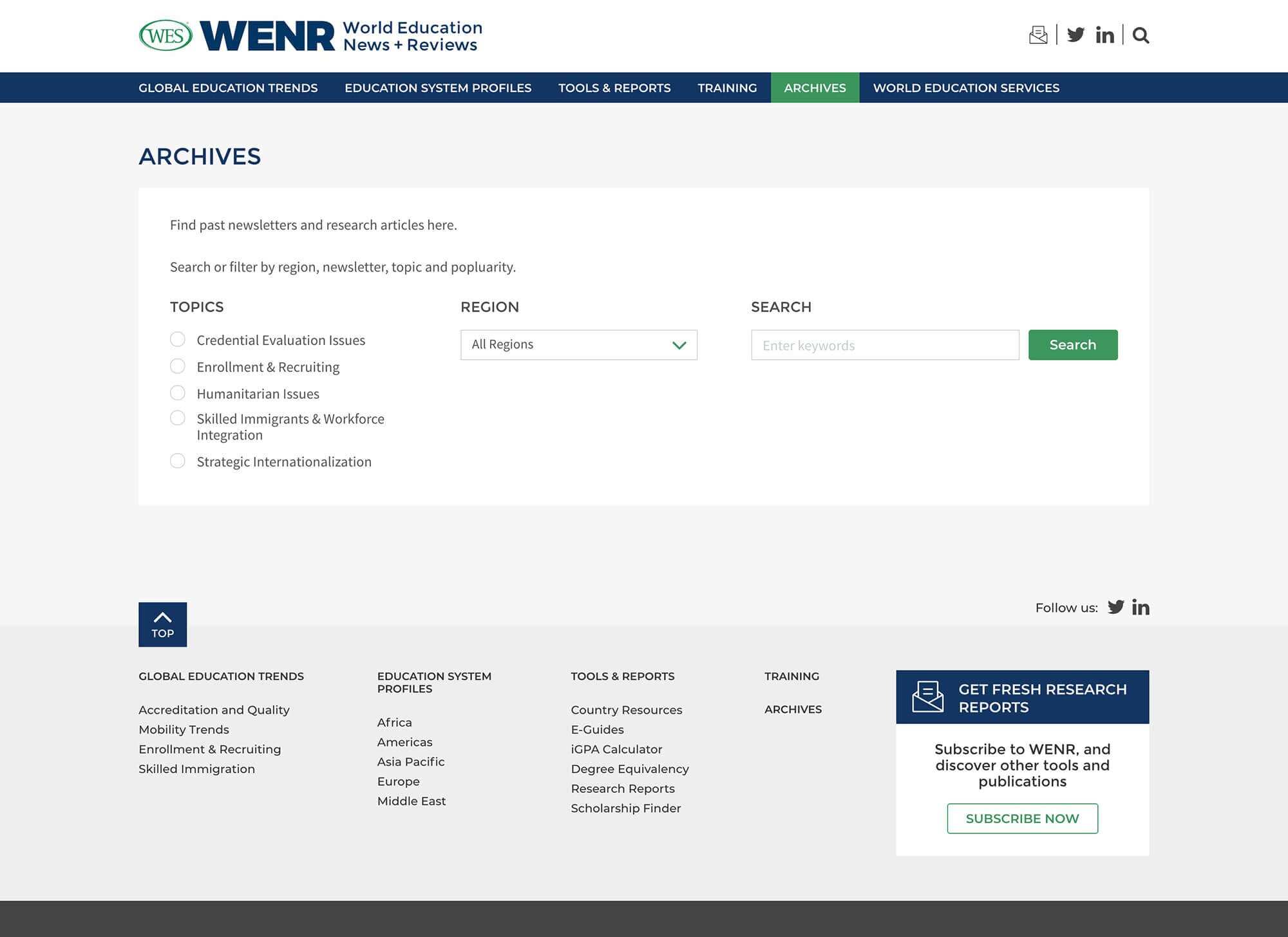 WENR — custom WordPress website by Bound By