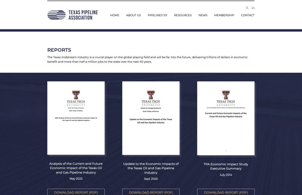 Texas Pipeline Association — custom WordPress website by Bound By