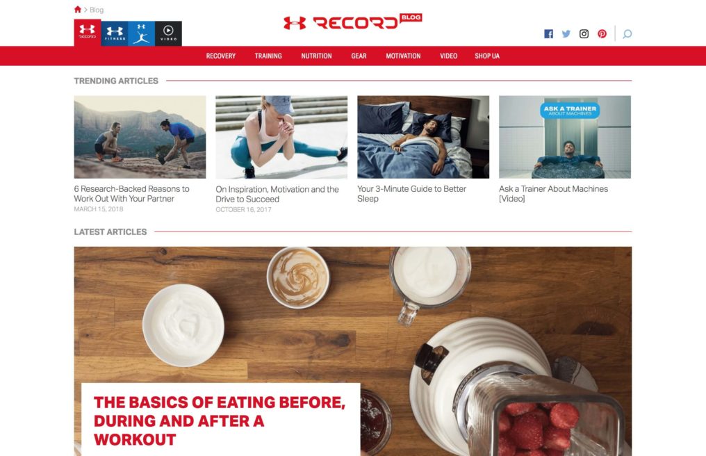 Under Armour — custom WordPress website by Bound By