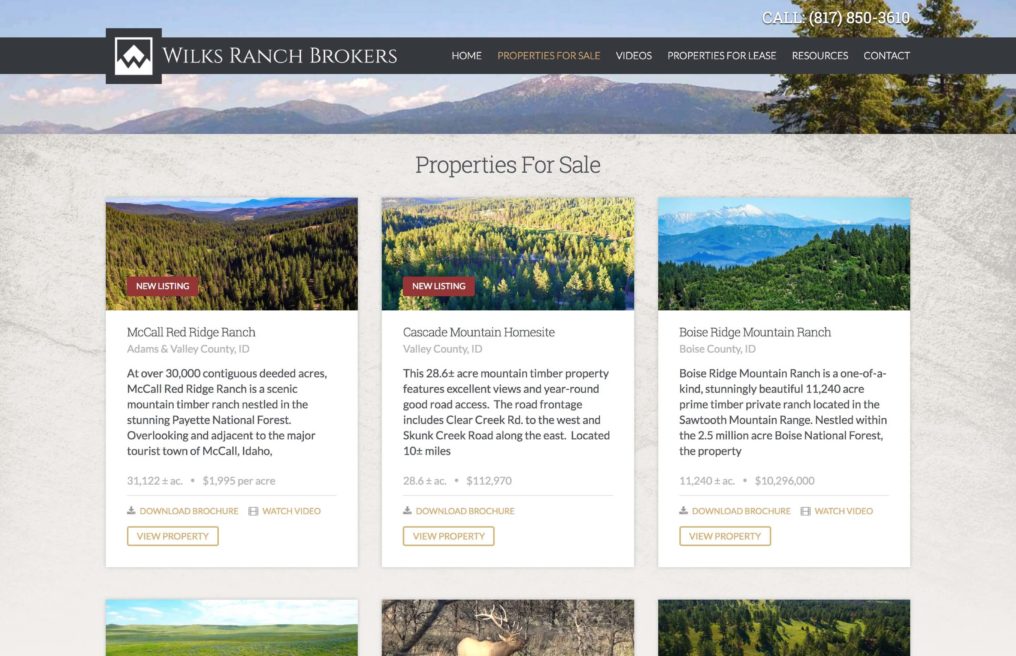 Wilks Ranch Brokers — custom WordPress website by Bound By