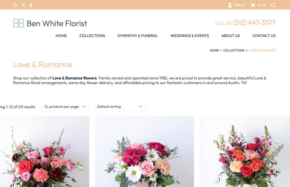 Ben White Florist — custom WordPress WooCommerce website by Bound By