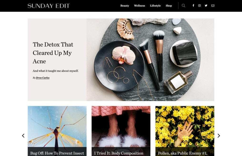 The Sunday Edit — custom WordPress website by Bound By