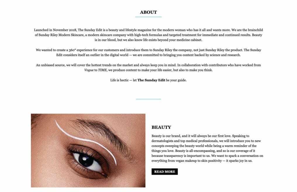 The Sunday Edit — custom WordPress website by Bound By