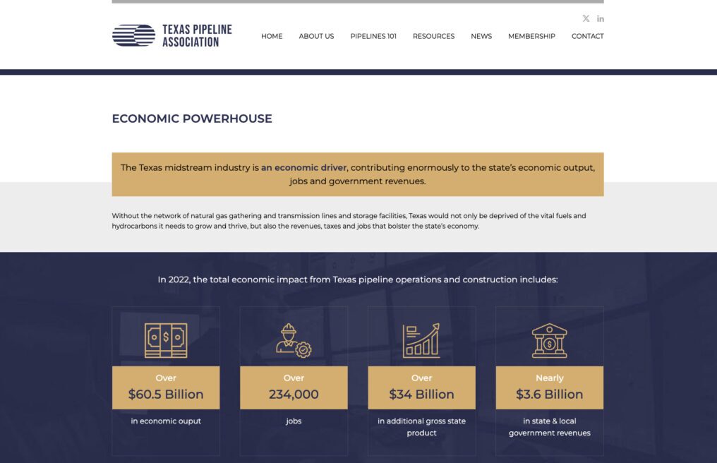 Texas Pipeline Association — custom WordPress website by Bound By