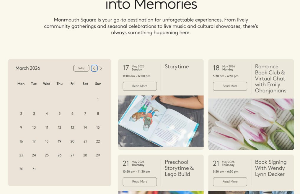 Monmouth Square — custom WordPress website by Bound By
