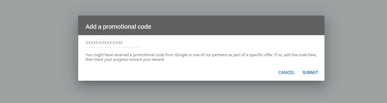 Add a promotional code to Google Ads